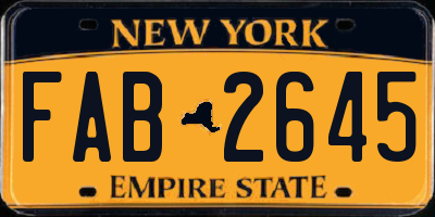 NY license plate FAB2645