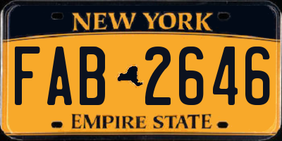 NY license plate FAB2646