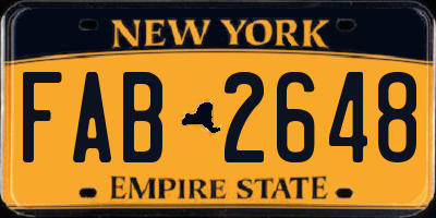 NY license plate FAB2648