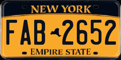 NY license plate FAB2652