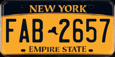 NY license plate FAB2657