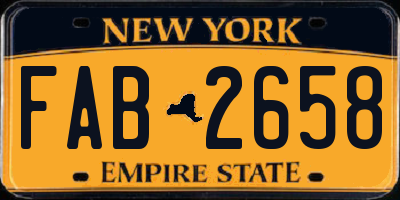 NY license plate FAB2658