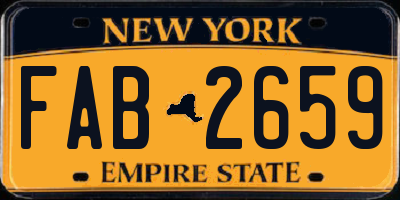 NY license plate FAB2659