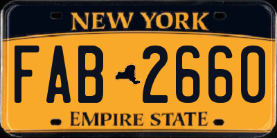 NY license plate FAB2660