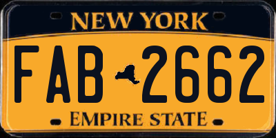 NY license plate FAB2662