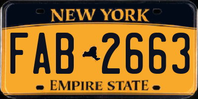 NY license plate FAB2663