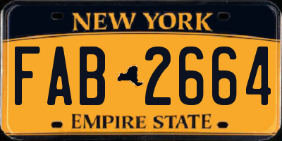 NY license plate FAB2664