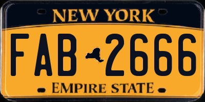 NY license plate FAB2666