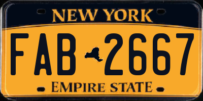 NY license plate FAB2667