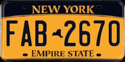 NY license plate FAB2670