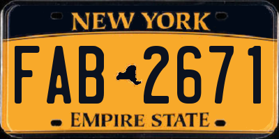 NY license plate FAB2671