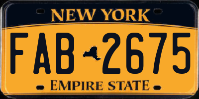 NY license plate FAB2675