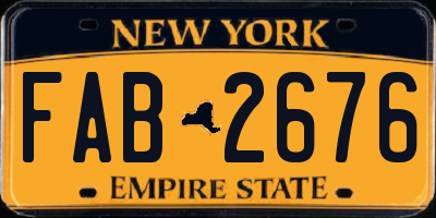 NY license plate FAB2676