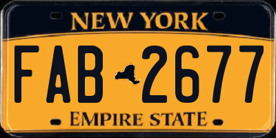 NY license plate FAB2677