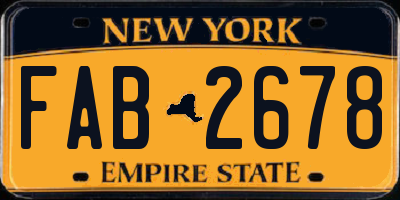 NY license plate FAB2678