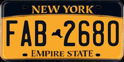 NY license plate FAB2680