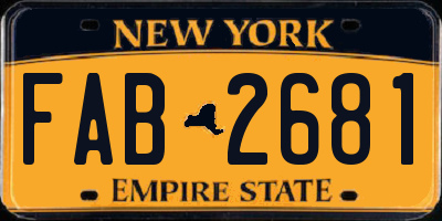 NY license plate FAB2681