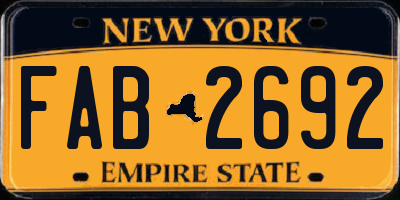 NY license plate FAB2692