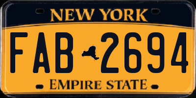 NY license plate FAB2694