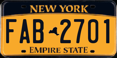 NY license plate FAB2701