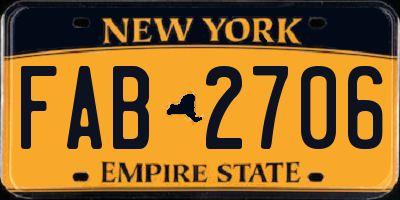 NY license plate FAB2706