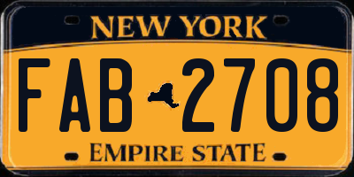 NY license plate FAB2708