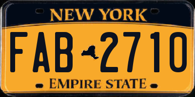 NY license plate FAB2710