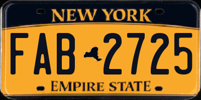NY license plate FAB2725