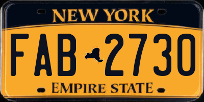 NY license plate FAB2730