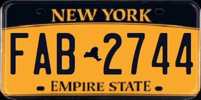 NY license plate FAB2744