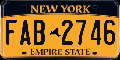 NY license plate FAB2746