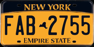 NY license plate FAB2755