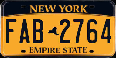 NY license plate FAB2764