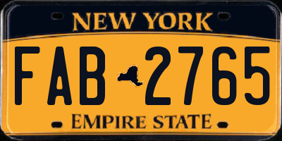 NY license plate FAB2765