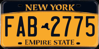 NY license plate FAB2775