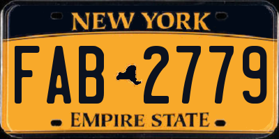 NY license plate FAB2779