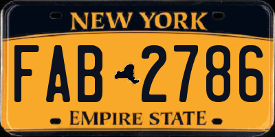 NY license plate FAB2786