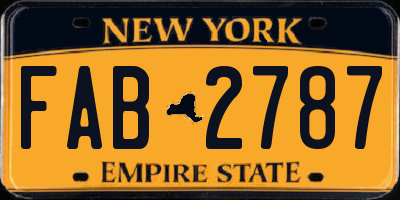 NY license plate FAB2787