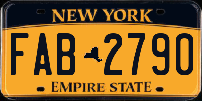 NY license plate FAB2790