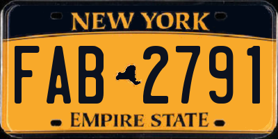 NY license plate FAB2791