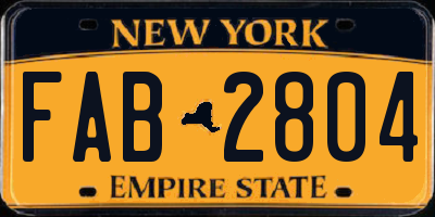 NY license plate FAB2804