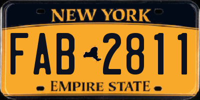 NY license plate FAB2811