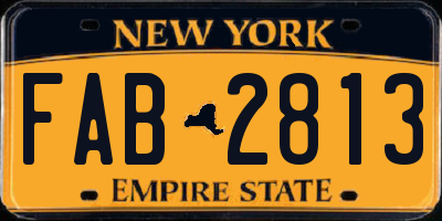 NY license plate FAB2813