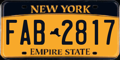 NY license plate FAB2817