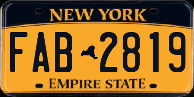NY license plate FAB2819