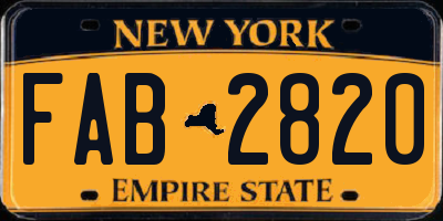 NY license plate FAB2820