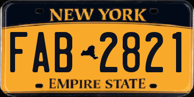 NY license plate FAB2821