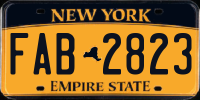 NY license plate FAB2823