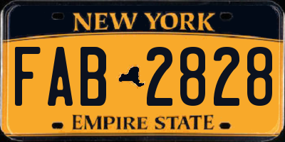 NY license plate FAB2828