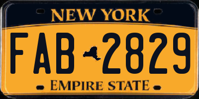 NY license plate FAB2829